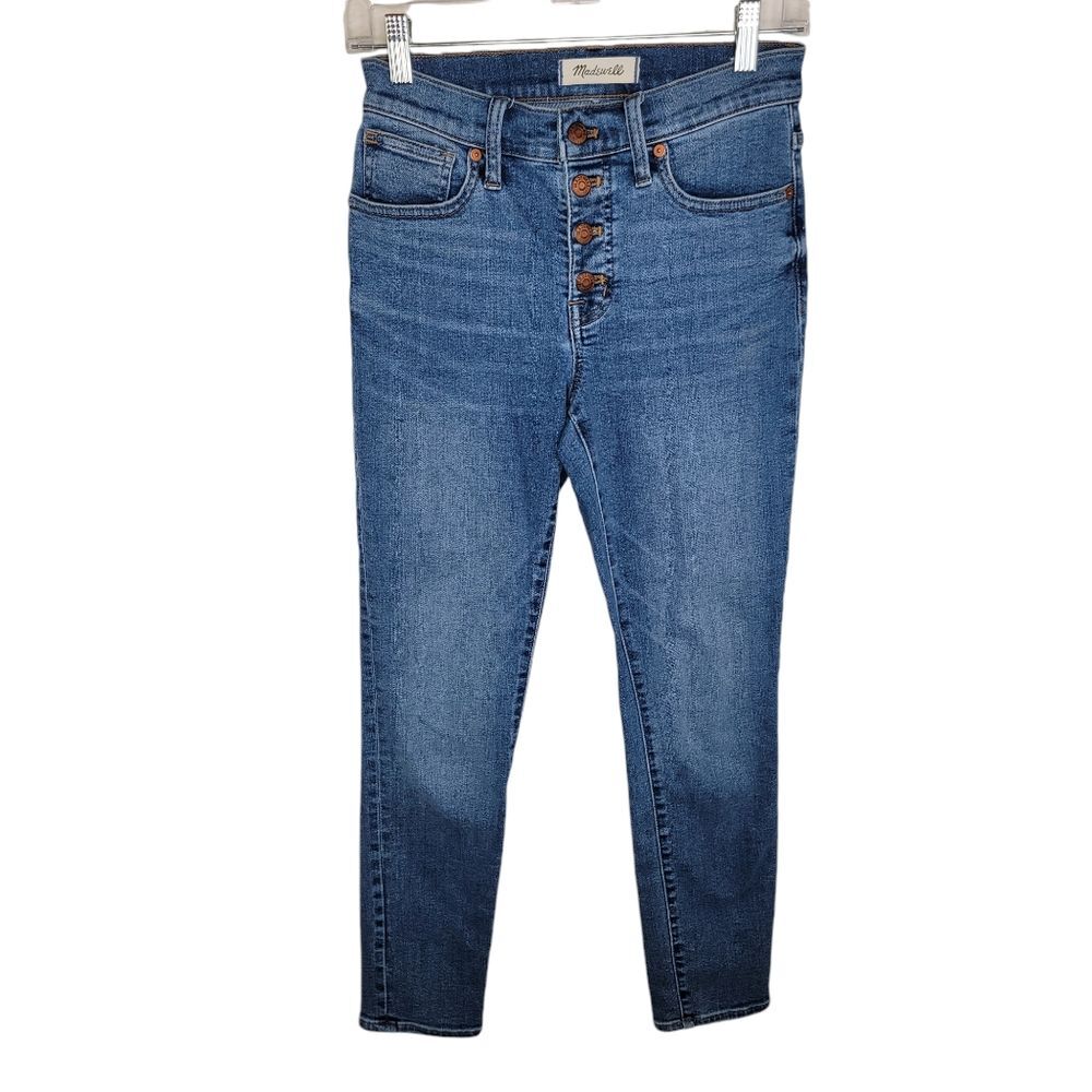 Madewell 9" mid-rise skinny crop denim jeans Button Fly size 25